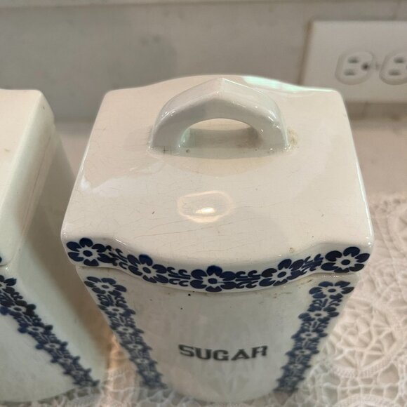 Matching Set 3 Tea Sugar Coffee Dek 1623 Ges Geschatzt Porcelain Canisters - Picture 5 of 11